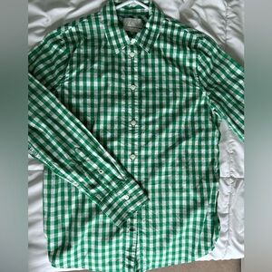 JCrew Perfect Fit gingham top blouse, size 4 (slim)